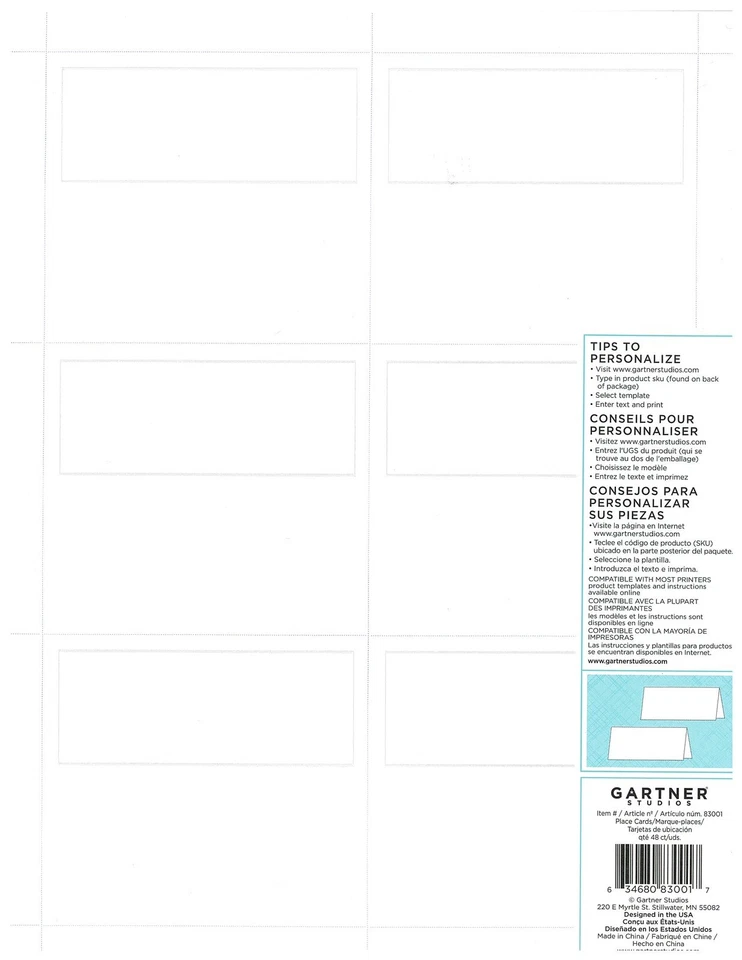 Tarjetas Gartner Studios Platino Blanco Plata Border Place, 48 unidades Envío GRATIS Foto 2 de 2
