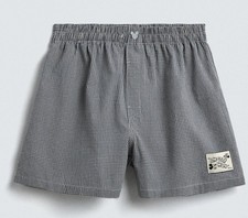 ZARA CHECK POPLIN BOXERS HARRY LAMBERT X DISNEY.SIZE LARGE. BLUE. FREE SHIPPING.