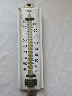 Vintage 1940s Taylor White Ceramic/Porcelain Metal Thermometer Untested