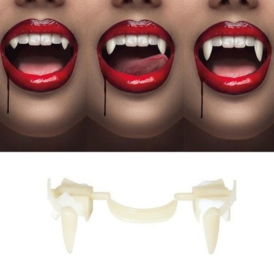Halloween Vampir Kostüm einziehbare Reißzähne gruselig Dracula Horror Zähne fg