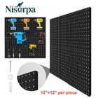 4x Peg Board Steel Metal pegboard Hook Panel Wall Organizer Garage Tool Storage