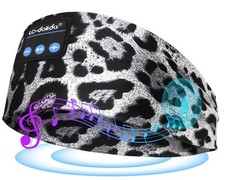 Leopard Print Bluetooth Sleep Headphones Sports Headband Washable Comfortable