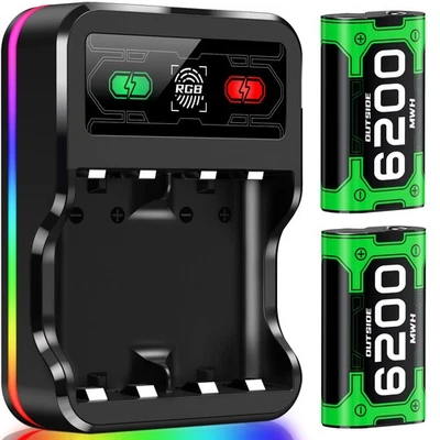 ESYWEN 2*6200mWh Akku für Xbox One X /S & Xbox Elite &Xbox Series X / S Controller Akku