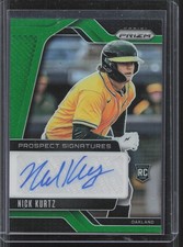 2025 Panini Prizm #PS-NK Nick Kurtz Prospect Signatures Green Prizms