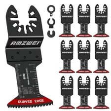 10 Pcs Bi-Metal Oscillating Tool Blades Metal Cutting, 1-3/4" Curved Edge