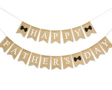 Happy Father's Day Banner Fathers Day Bow Tie Burlap Hanging Banner Garland Rust