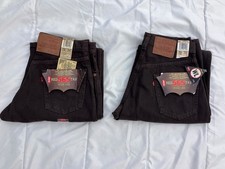 2 Levi's 565 Red Tab Wide Leg Men's Jeans Brown 28x34 NOS