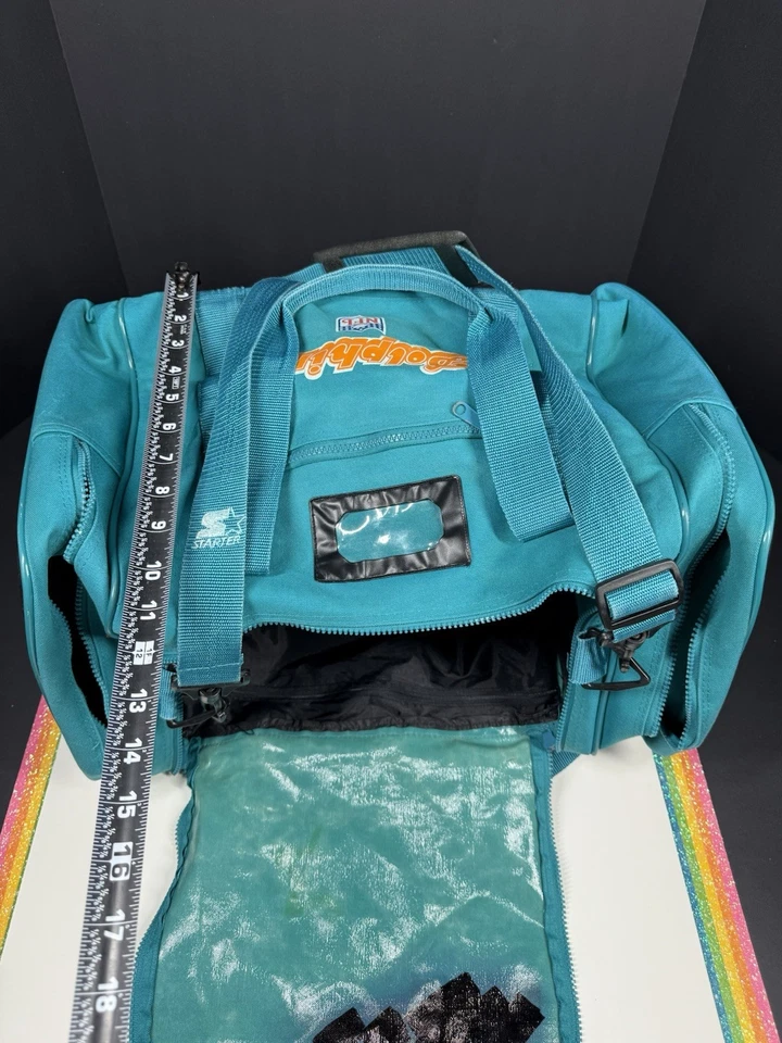 Bolsa de viagem vintage anos 90 Miami Dolphins superrara para iniciantes futebol americano NFL - Imagem 4 de 4