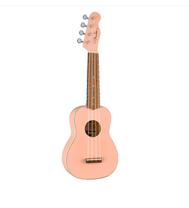 Fender Venice Soprano Tableau d'affichage Ukulele Walnut Shell Pink Limited avec boîtier