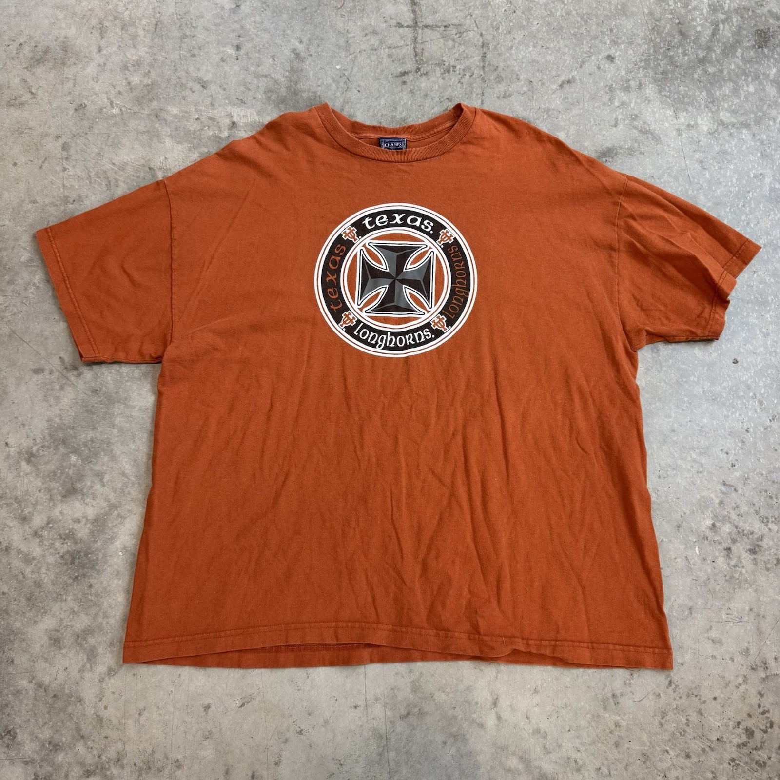 Vintage Y2K University Of Texas Longhorns Graphic T-Shirt Cross Size XXL 2XL
