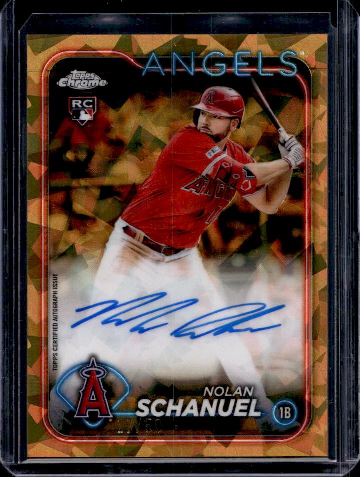 2024 Topps Chrome Update Sapphire Nolan Schanuel Auto RC Gold Refractor #/50