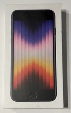 New Sealed Apple iPhone SE 3rd Gen 64GB Midnight (Cricket Wireless) Free Sim Kit