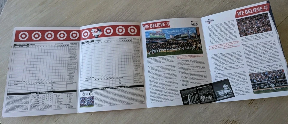 2023 Minnesota Twins ALDS Official Scorecard – AL Central Champs MLB Program - Image 2 of 3