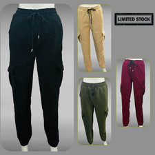 Women  s Cargo Jogger Pants with Pockets   Casual Loose Fit Drawstring Trousers