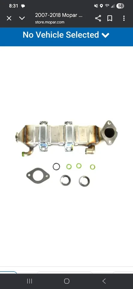 07-18 Mopar, Jeep, Ram 3.0l Diesel Egr Cooler Oem Part # 68048988aa - Image 2 of 2