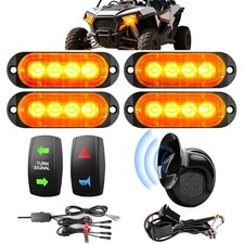 ATV SXS UTV Turn Signal Kit with 110dB Horn,Pre-Wired Blinker Kit with Rocker