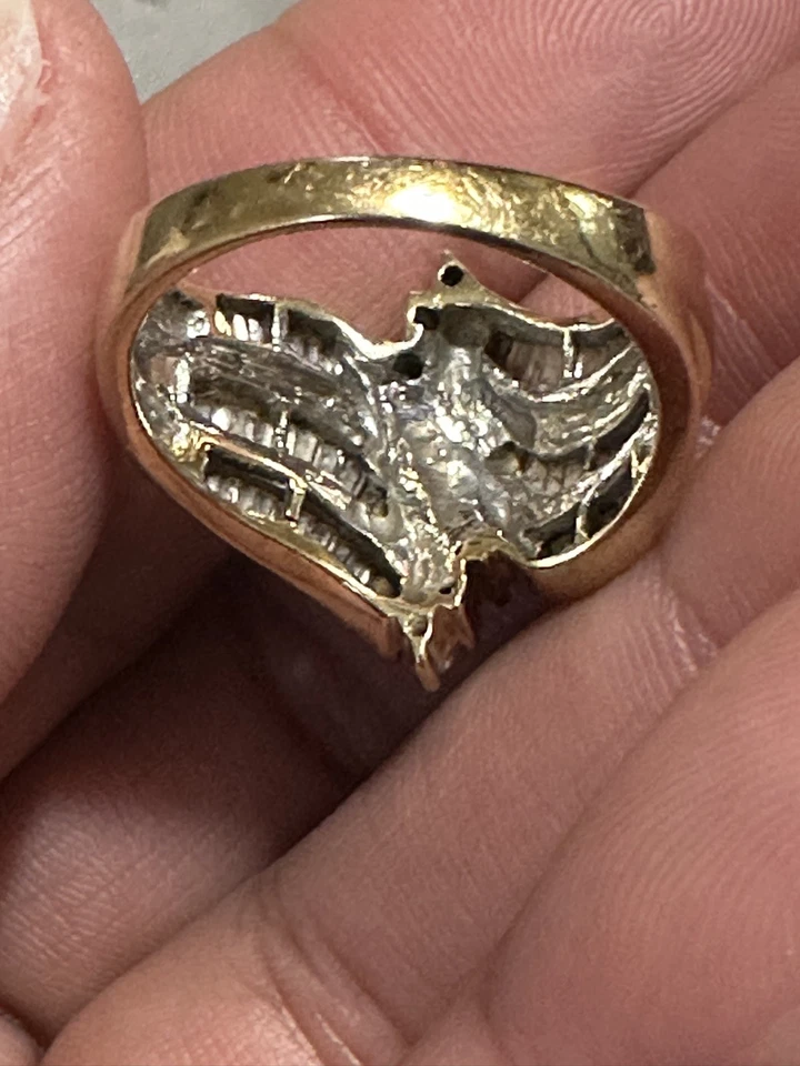 Beautiful Custom Made Marquise & Baguette Diamond & Gold Ring, Size 8.5 - Image 2 of 4