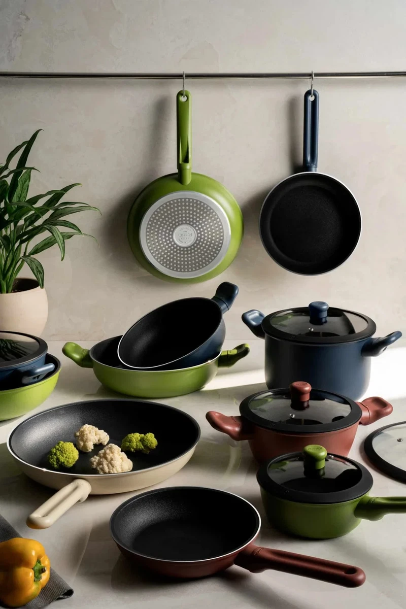 PENTOLA COOKSTONE DIAMETRO CM 32 CASSRUOLA IN ALLUMINIO PRESSOFUSO CON COPERCHIO IN VETRO TEMPERATO