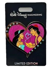 Disney Pin WDI 2024 Valentine’s Day Heart Aladdin Princess Jasmine LE 300
