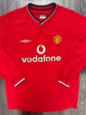Original Umbro Manchester United 2000/20001 Long Sleeve Home Shirt Mens Large L