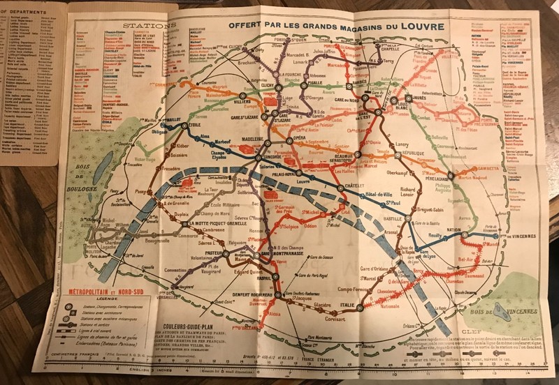 Vintage Paris Map - Grands Magasins du Louvre department store