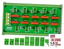 DIN Rail Mount Fused DC 5-32V 10 Position Pluggable Terminal Block Power