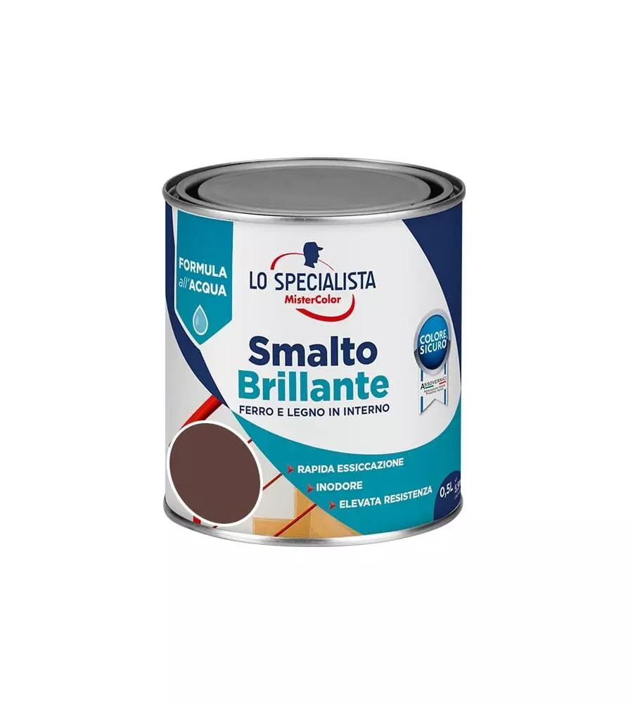SMALTO ACQUA BRILLANTE 0,5 LT. MARRONE