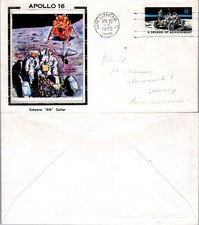 USA COVER 1972 CAPE CANAVERAL APOLLO 16 SILK CACHET    (A2/15)