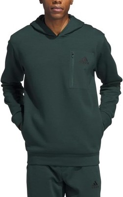 Adidas Pocket Zip Hoodie Mens Size Medium Dark Green Fleece