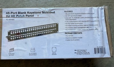 TRENDnet 48-Port Blank Keystone Shielded 2U HD Patch Panel TC-KP48S