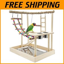 Natural Wood Bird Playground Stand