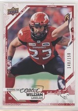 2019 Upper Deck CFL Red 148/150 William Langlais #15 0i9y