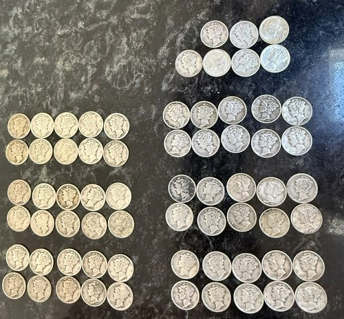 6.60Face Value Mercury Dimes