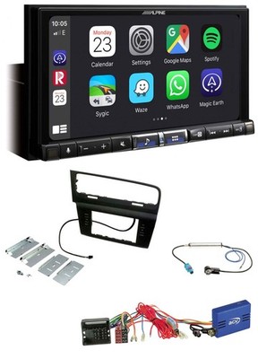 Alpine 2DIN DAB USB CAN-Bus Bluetooth Autoradio für VW Golf VII 2012-2020 schwar