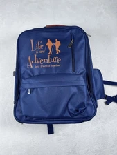 Life Is An Adventure Insulated Picnic Backpack Cooler Set Blanket Wine Glasses
