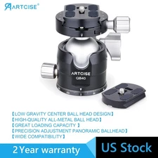 40mm Low Profile Ball Head CNC All-metal Panoramic Tripod Head 44lbs Load