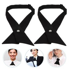 2PCS Adjustable School Uniform Cross Bowtie Premium Necktie Cross Bowtie Tie