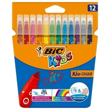 Bic Kids Kid Couleur Felt Tip Colouring Pens - Assorted Colours, Cardboard Wa...