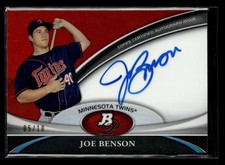 2011 Bowman Platinum Joe Benson Prospect Auto Autograph Red Refractor /10 UX3975