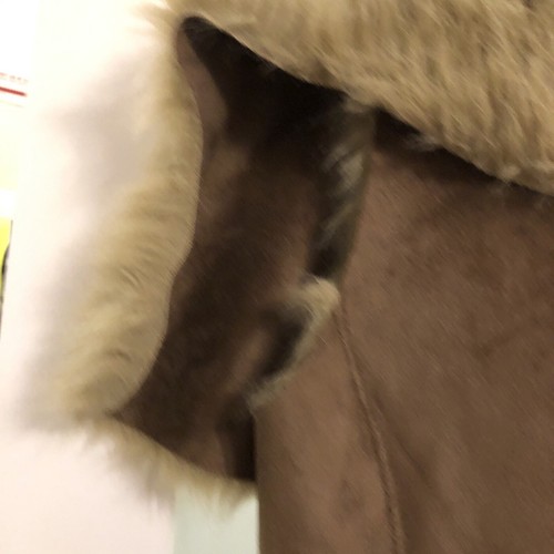 Boston Proper Faux Suede Fur Full Zip Vest Women's Sz Medium Brown - Picture 7 of 12