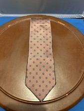 Halston III Men’s Mauve Pink 100% Silk Polka Dot Tie Necktie USA Made