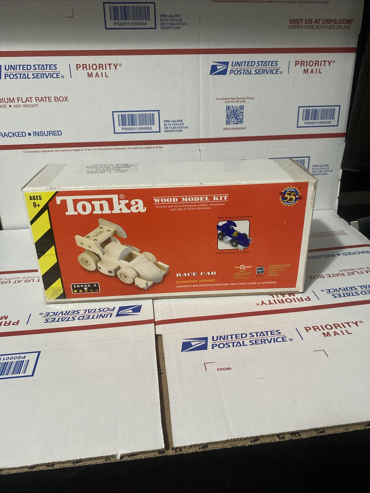 New Vintage Tonka Wood Model Kit Race Car 2002 Hasbro NEW in BOX