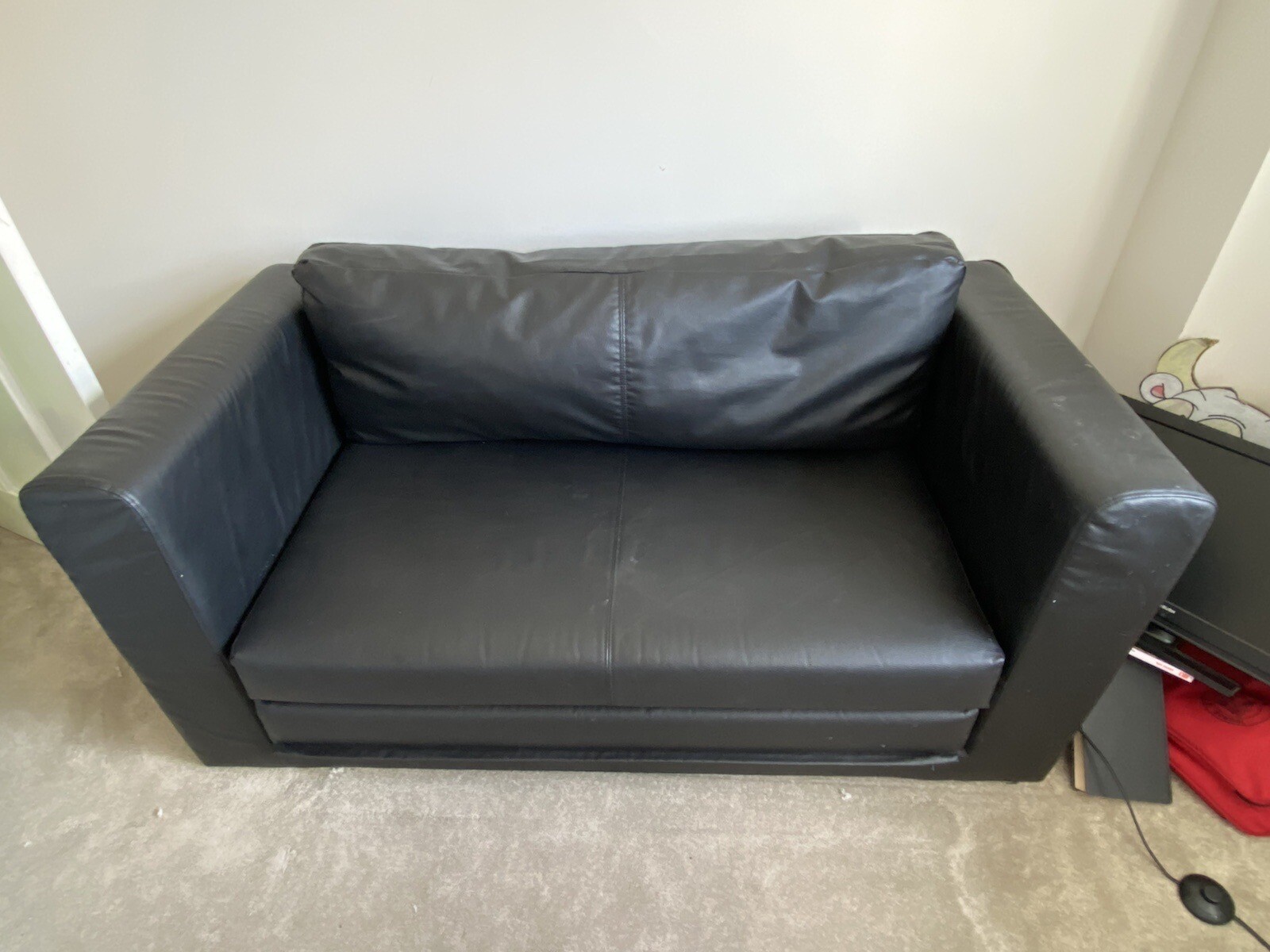 ikea sofa bed double Leather Effect eBay