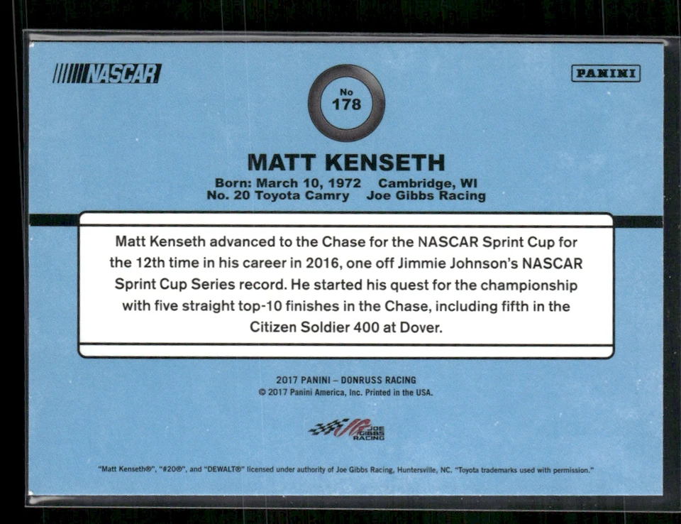 Matt Kenseth 2017 Donruss Retro #178 - Image 2 of 2