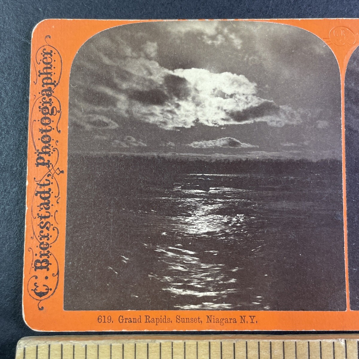 Grand Rapids Niagara River Sunset Stereoview Ex- Abraham Bogardus
