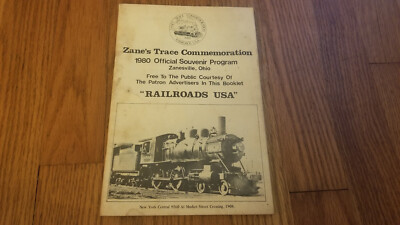 Railroads USA Zane's Trace Commemoration 1980 Souvenir Program Zanesville Ohio