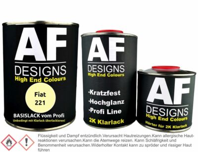 Autolack für Fiat 221 Giallo Primula 1,25L Klarlack Set