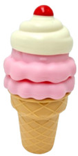 Play Food Double Scoop Strawberry Ice Cream Cone With Whipped Cream Topping Mint