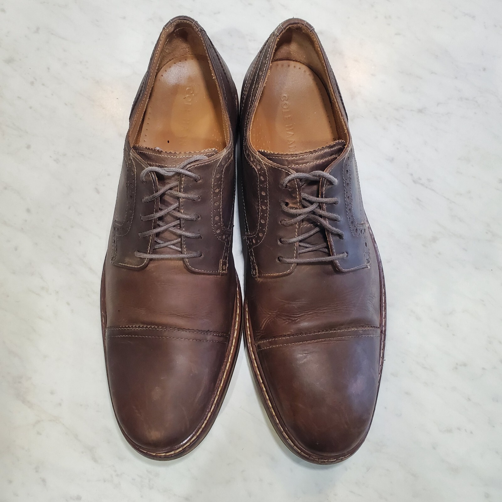 SAOLA Scarpe Cole Haan da uomo Williams Welt Cap Toe II Derby Oxford da uomo 11 5 USA effetto invecchiato