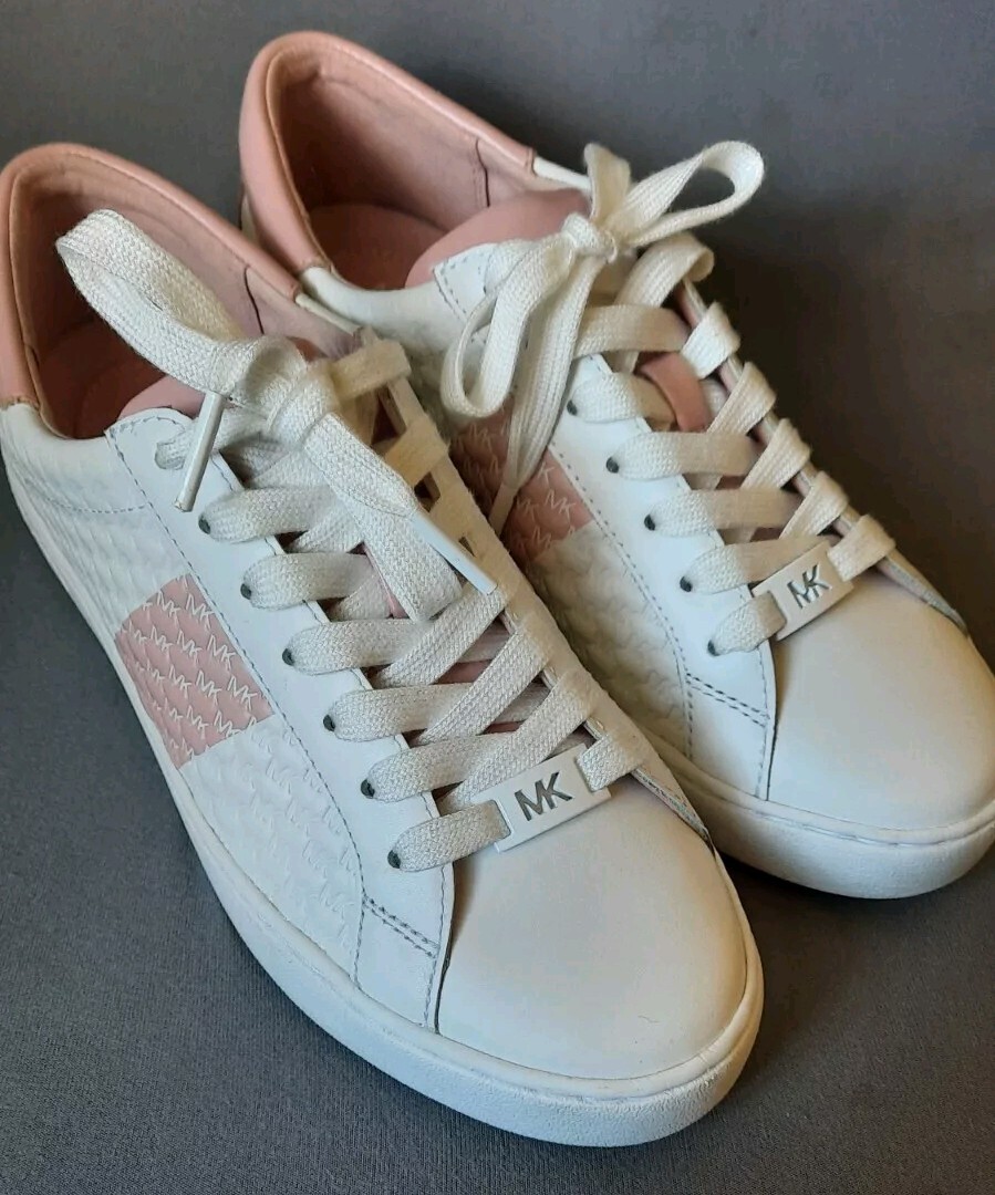 Michael Kors Leather Smokey Rose Pink Colby Trainers Size Uk M